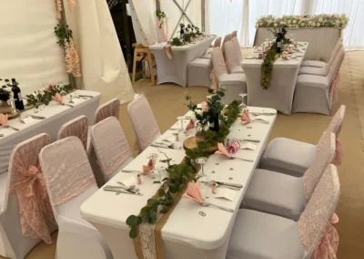 Wedding in the marquee at The Fox Inn Suffolk